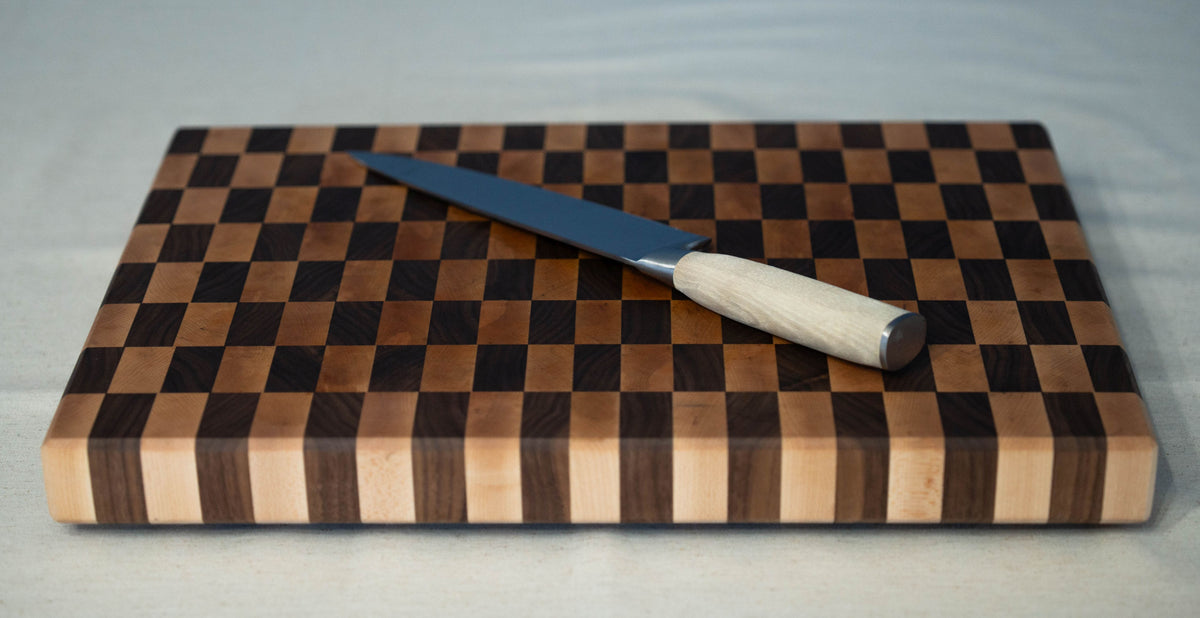 Walnut and Maple End-Grain Cutting Board